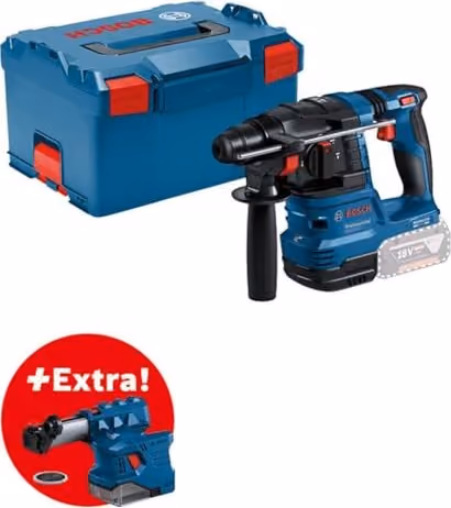 Bosch Professional GBH 18V-22 Akku-Bohrhammer SDS-plus in Blau mit Absaugung, ohne Akku