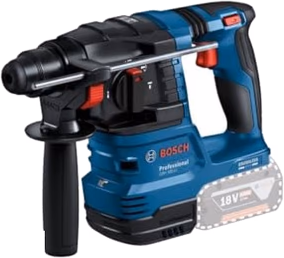 Bosch Professional GBH 18V-22 Akku-Bohrhammer SDS-plus in Blau mit Absaugung, ohne Akku