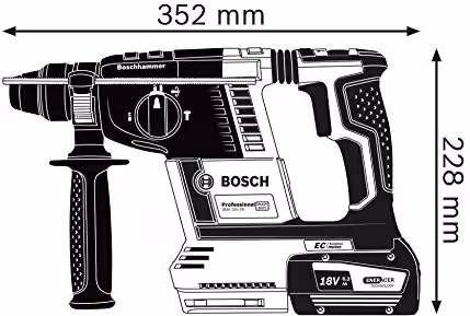 Bosch Professional GBH 18V-26 Akku-Bohrhammer SDS-plus in Blau, ohne Akku
