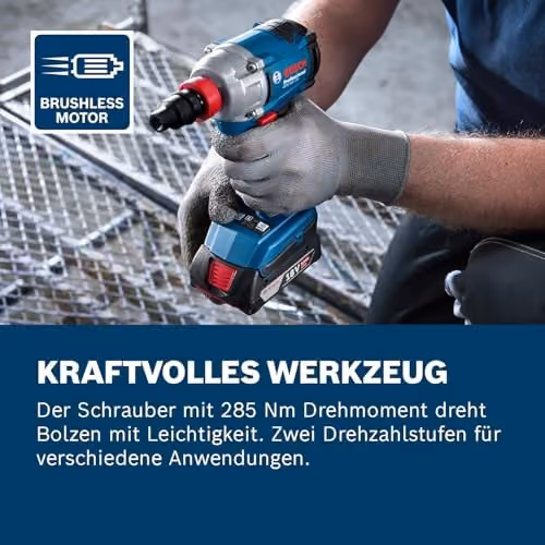 Bosch Professional GDX 18V-285 Akku-Drehschlagschrauber in Blau, ohne Akku
