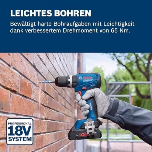 Bosch Professional GSB 18V-65 Akku-Schlagbohrschrauber in Blau, ohne Akku