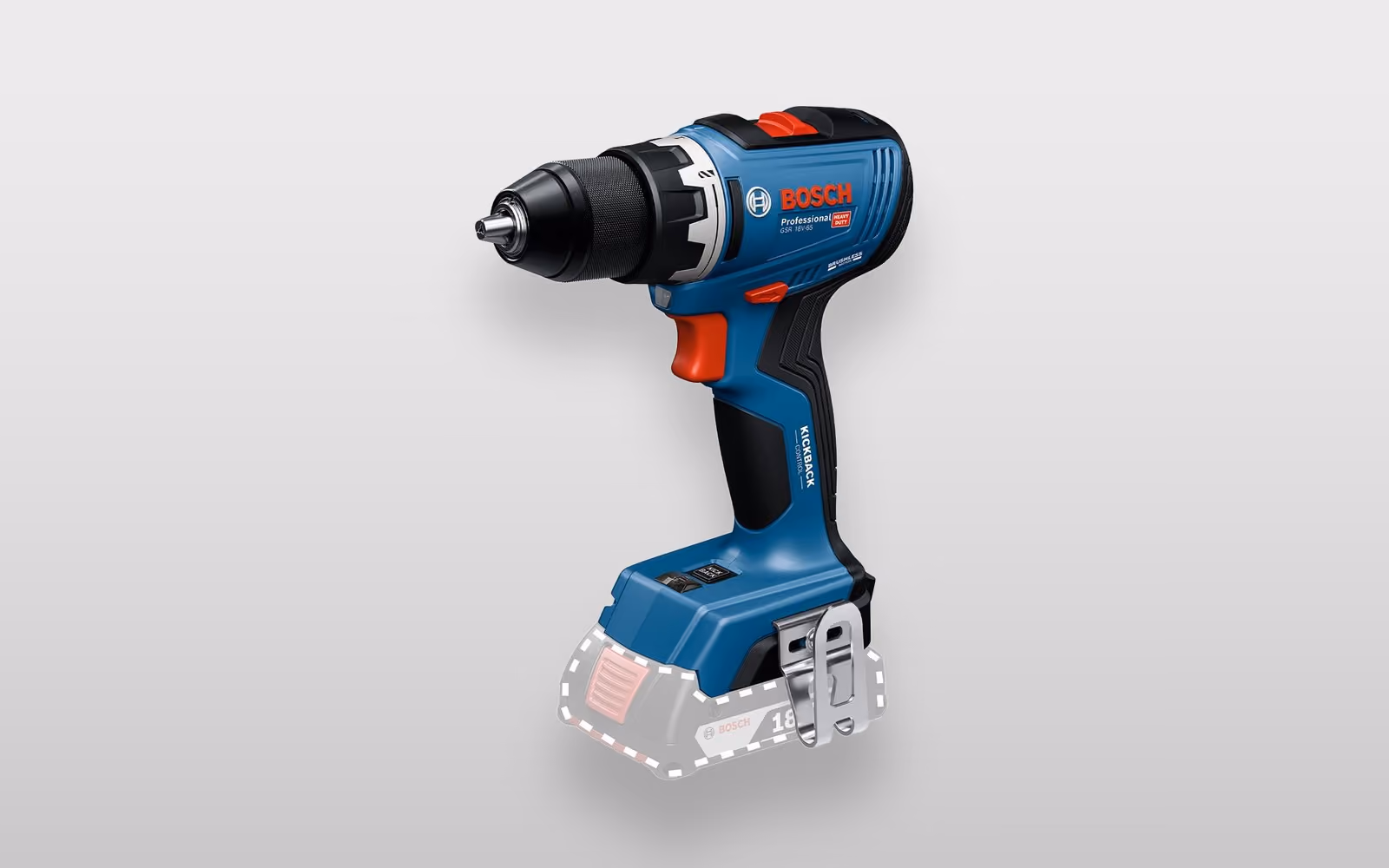 Bosch Professional GSR 18V-65 Akku-Bohrschrauber in Blau, ohne Akku