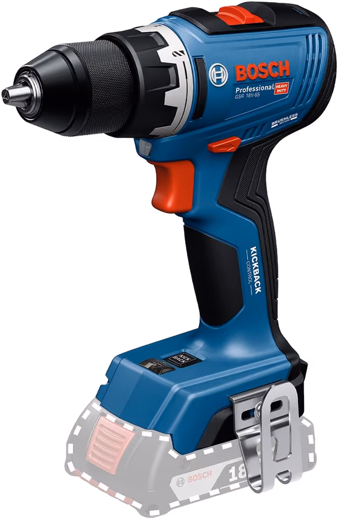 Bosch Professional GSR 18V-65 Akku-Bohrschrauber in Blau, ohne Akku