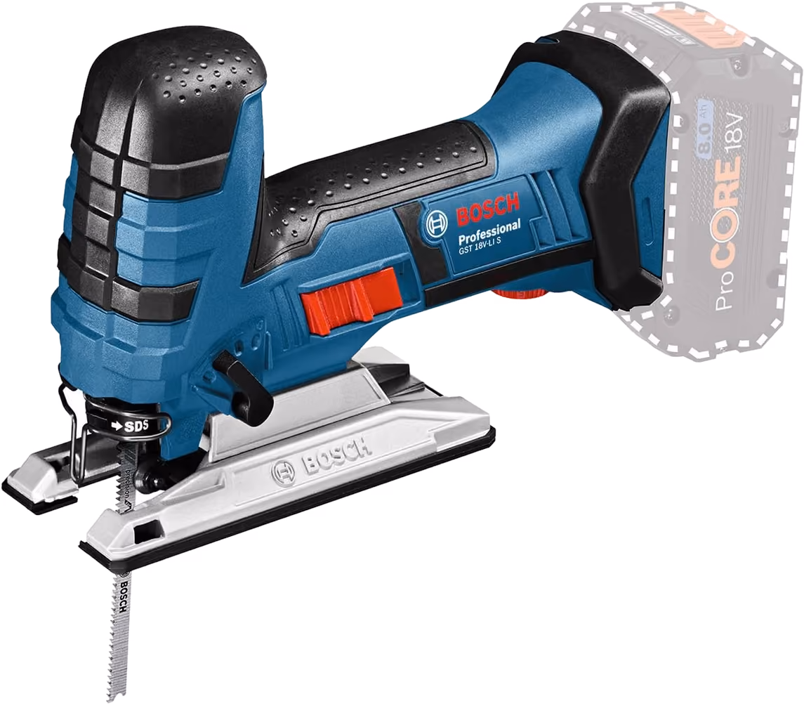 Bosch Professional GST 18V-LI B Akku-Stichsäge mit Bügelgriff in Blau, ohne Akku