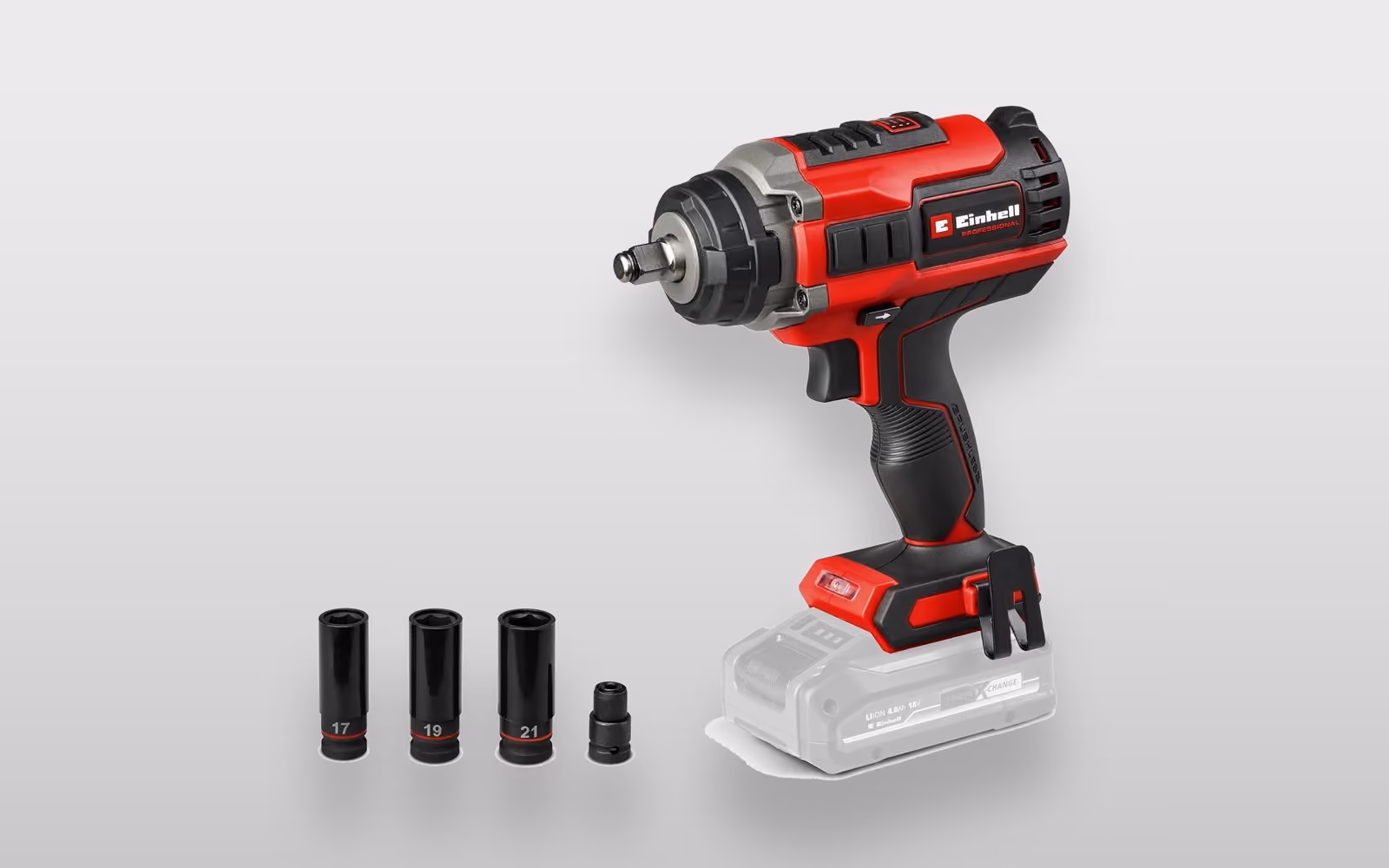 Einhell Professional IMPAXXO 18/450 Akku-Schlagschrauber in Rot und Schwarz, ohne Akku
