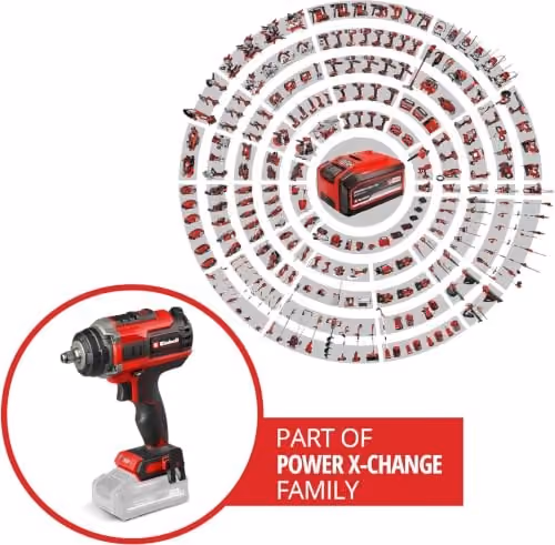 Einhell Professional IMPAXXO 18/450 Akku-Schlagschrauber in Rot und Schwarz, ohne Akku