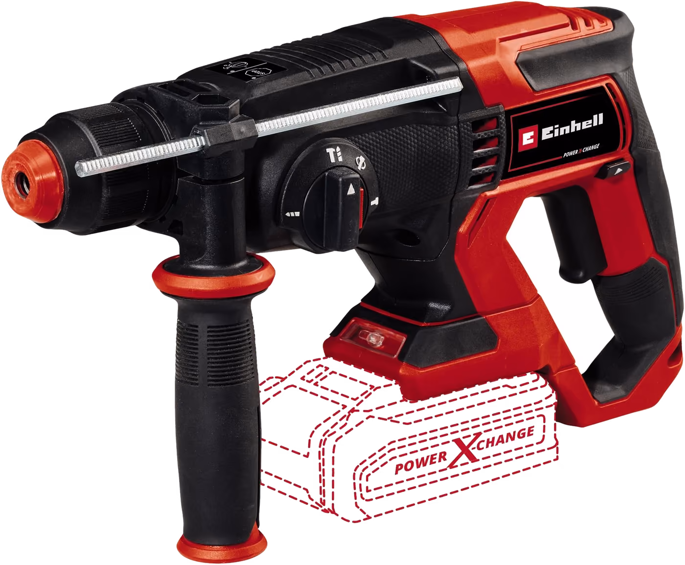 Einhell TE-HD 18/20 Li Akku-Bohrhammer SDS-plus in Rot und Schwarz, ohne Akku