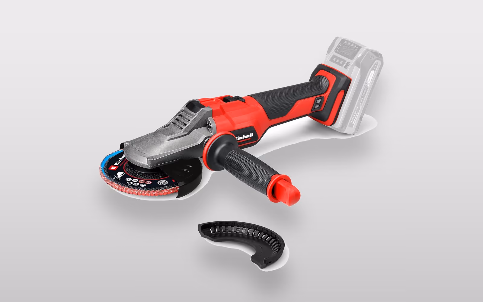 Einhell Professional TP-AG 18/125 F Li BL Flachkopf-Winkelschleifer in Rot und Schwarz, ohne Akku