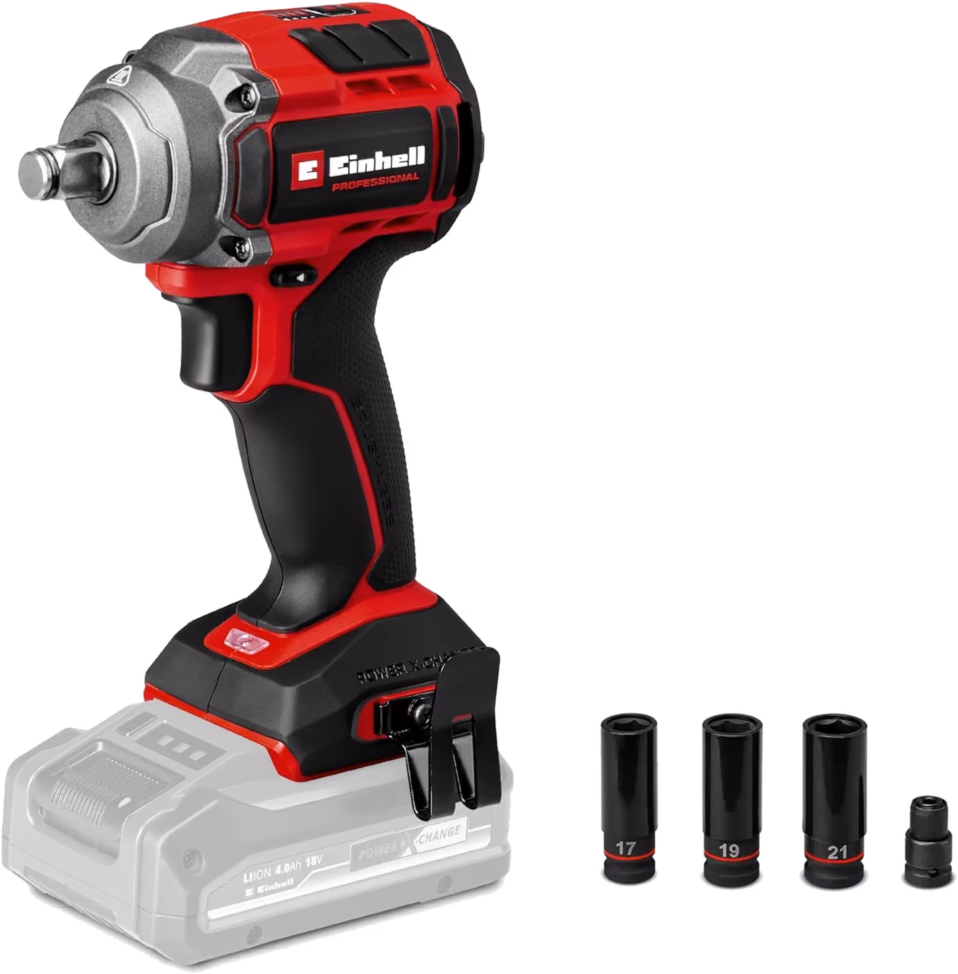 Einhell Professional TP-CW 18/350-C Li BL Akku-Schlagschrauber in Rot und Schwarz, ohne Akku