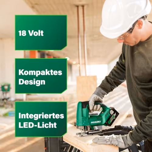 HiKOKI CJ18DAW2Z Akku-Stichsäge 18 V in Grün und Schwarz, ohne Akku