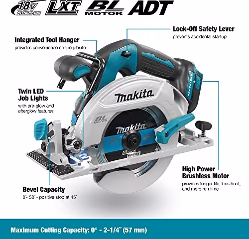 Makita DHS680Z Akku-Handkreissäge 18 V in Petrol und Schwarz, ohne Akku